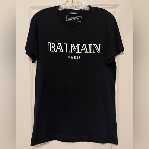Balmain Paris Black Crew Neck Tee